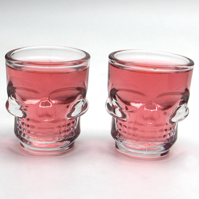 50ml premium hot sale popular tequila brandy whiskey skull shot glass 